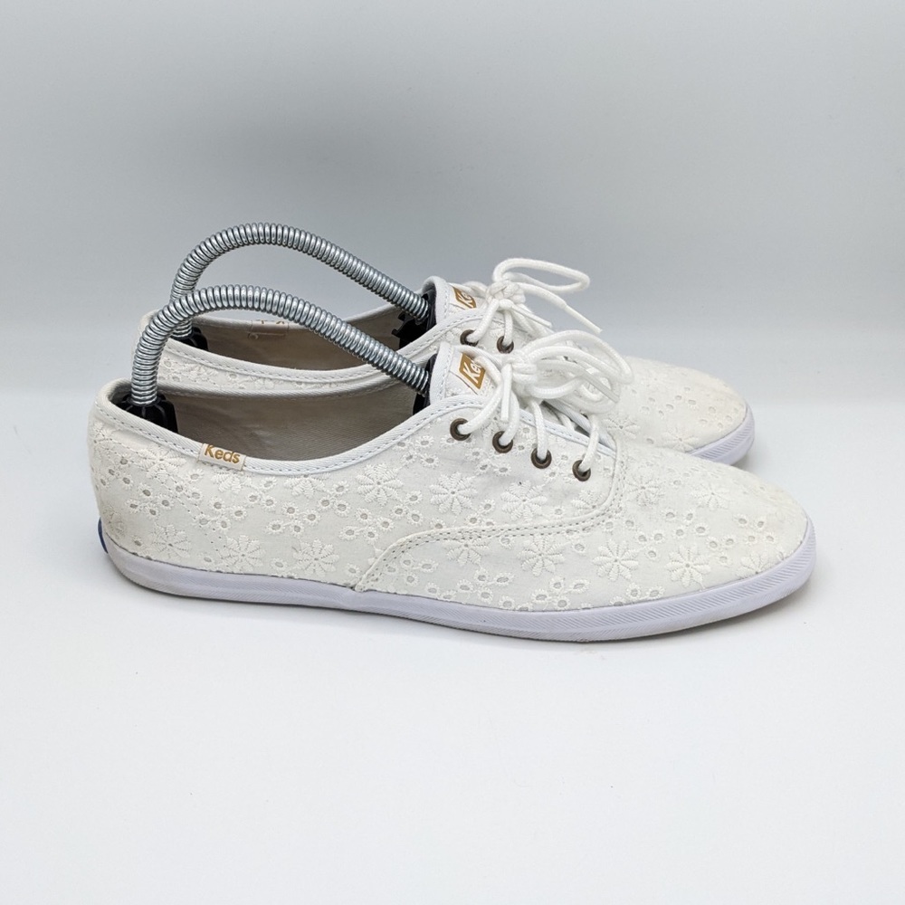 Keds champion originals white floral print women’s size 9.5